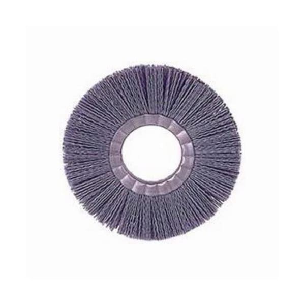 Nylox Wheel Brush, 8 in Brush Dia, 5/8 in Face W, 2 in Arbor Hole, Crimped/Round Filament/Wire Type, 0.022 20630 - main